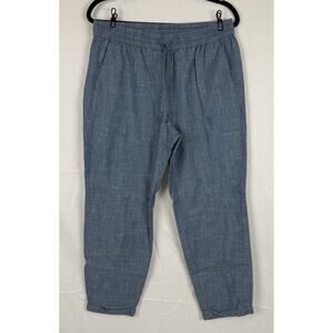 J.Crew Womens Seaside Chambray Drawstring Pants Size 10 Blue Tapered Cuffed
